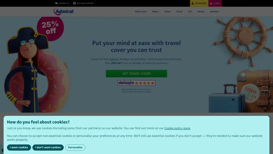 Admiral homepage, 22 Jun 2026
