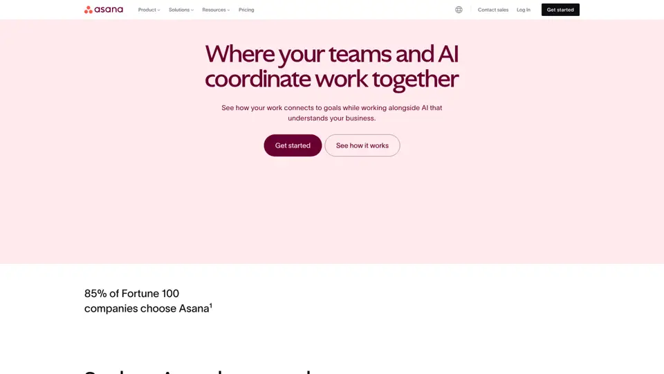 Asana homepage, 30 Jun 2025