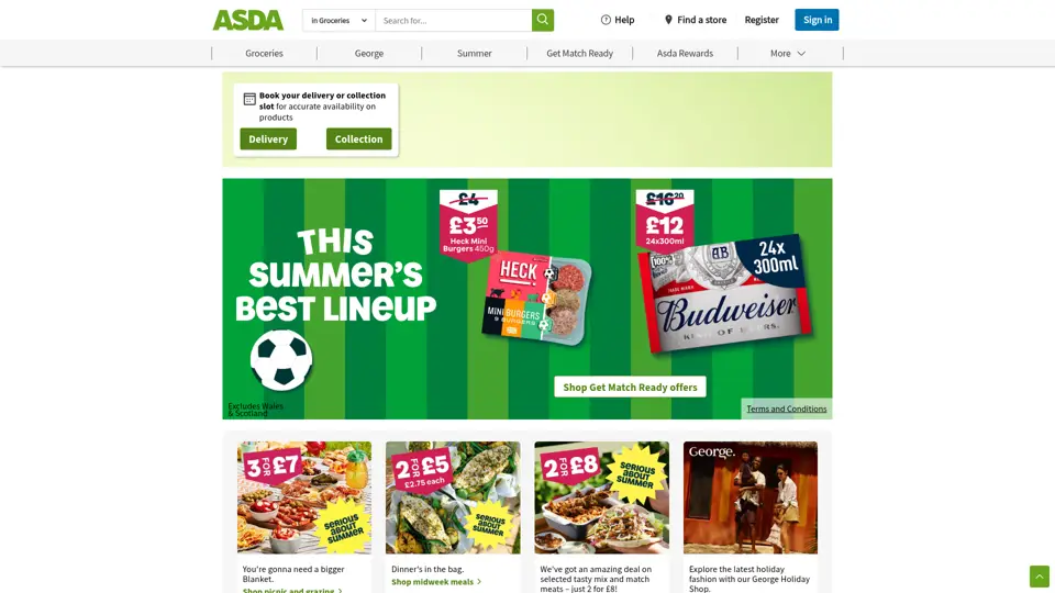 Asda homepage, 30 Jun 2024