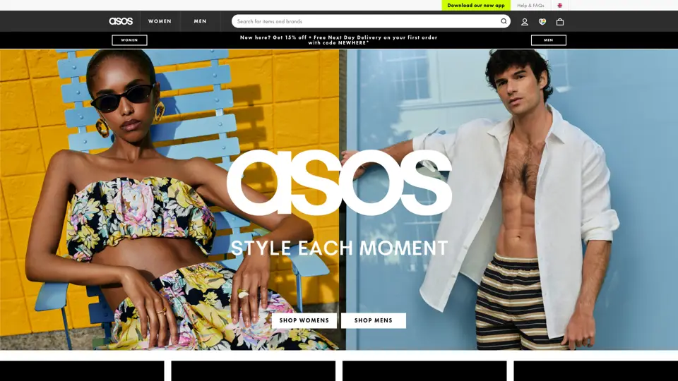 ASOS homepage, 30 Jun 2026