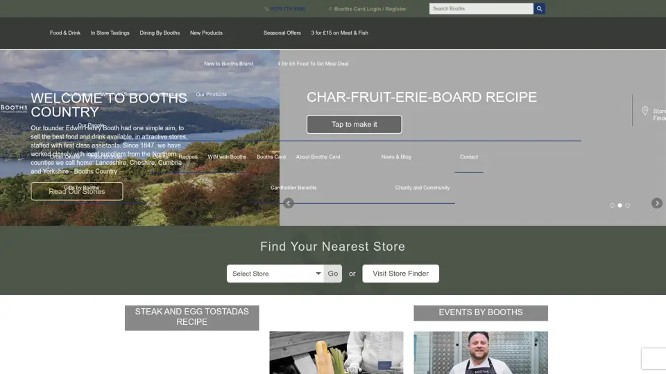 Booths homepage, 10 Jun 2026