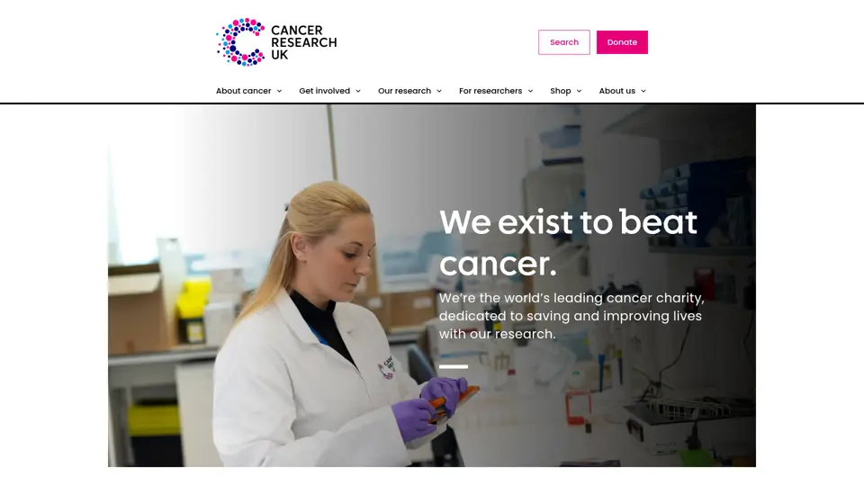 Cancer Research UK homepage, 30 Jun 2026
