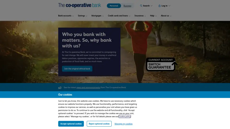 The Co-operative Bank homepage, 30 Jun 2026