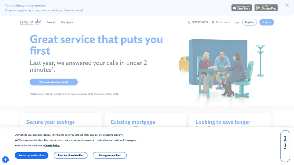 Coventry Building Society homepage, 28 Jun 2026