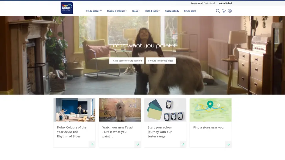 Dulux homepage, 13 Jun 2026