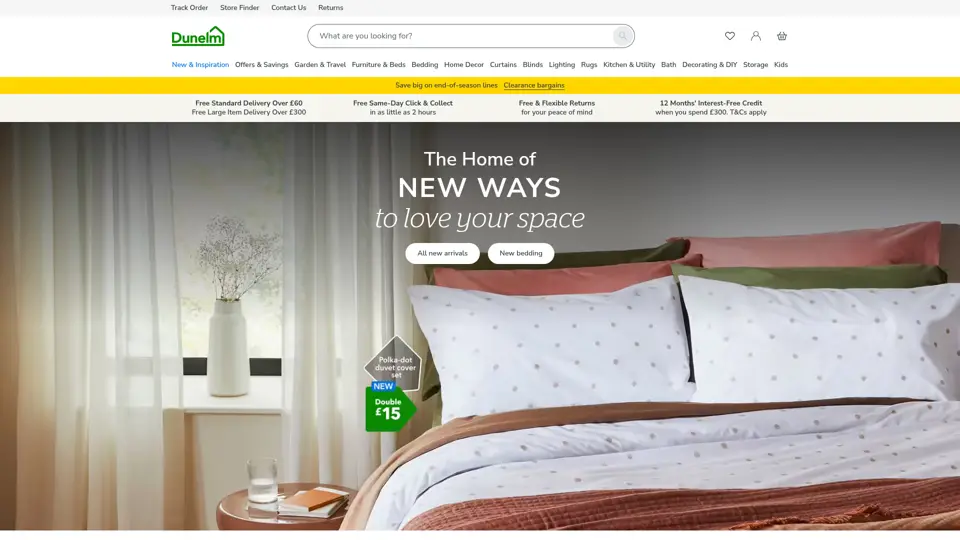 Dunelm homepage, 26 Jun 2026
