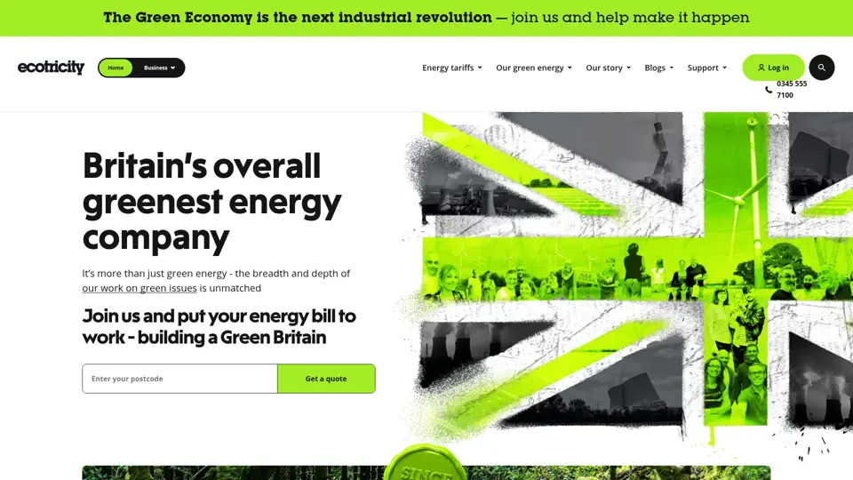 Ecotricity homepage, 23 Jun 2026