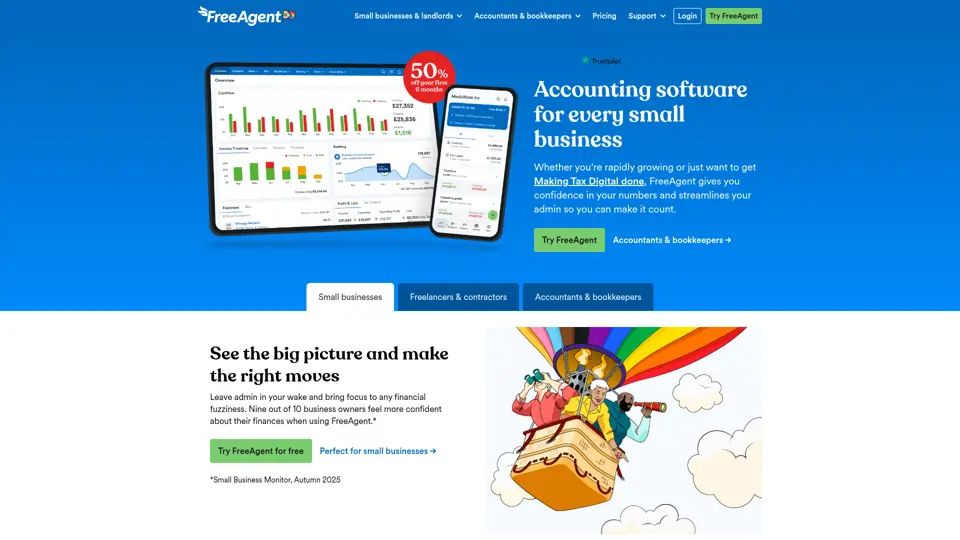 FreeAgent homepage, 24 Jun 2026