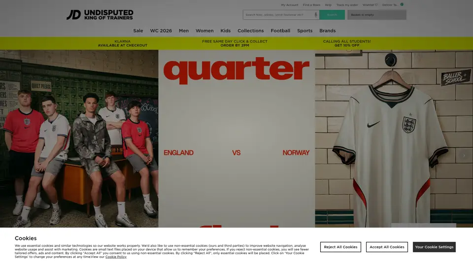 JD Sports homepage, 8 Jul 2026