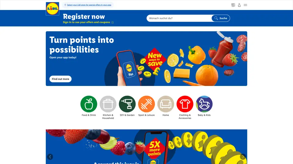 Lidl homepage, 2 Jul 2026