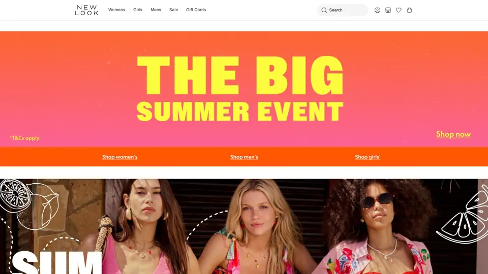 New Look homepage, 1 Jul 2025