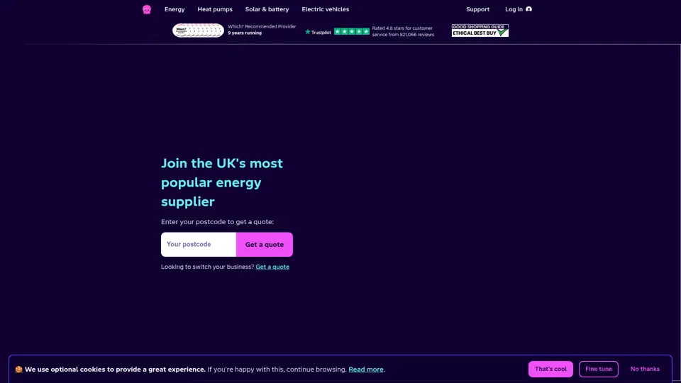 Octopus Energy homepage, 2 Jul 2026