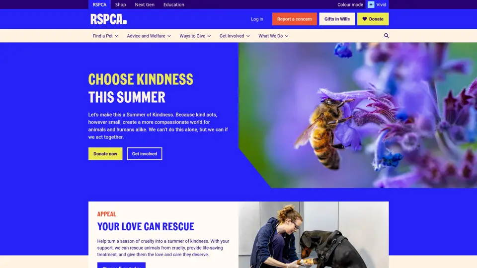 RSPCA homepage, 5 Jul 2026