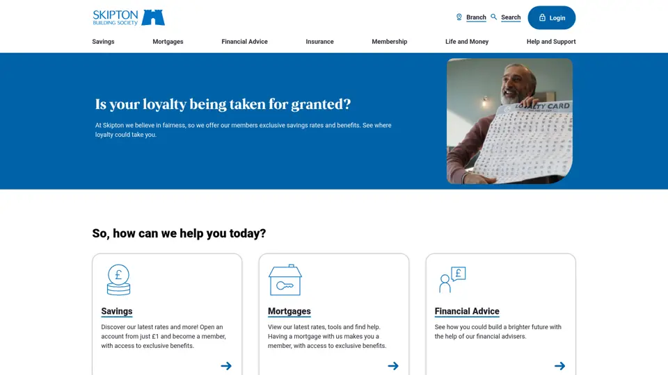 Skipton Building Society homepage, 18 Jun 2026
