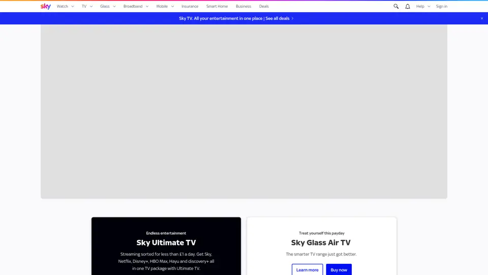 Sky homepage, 30 Jun 2026