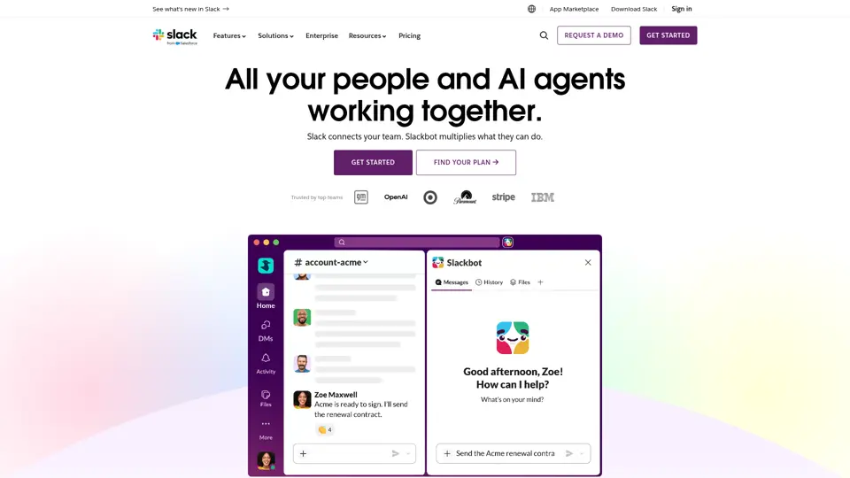 Slack homepage, 1 Jul 2026