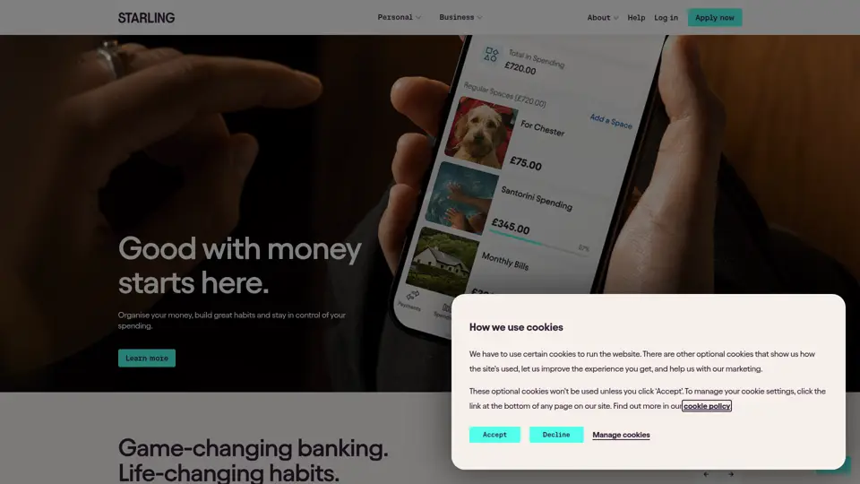 Starling Bank homepage, 30 Jun 2026