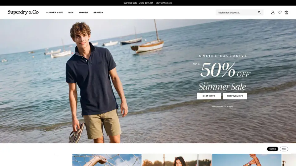 Superdry homepage, 14 Jul 2026