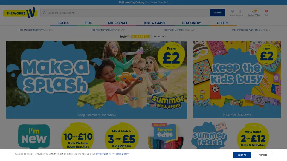 The Works homepage, 1 Jul 2025