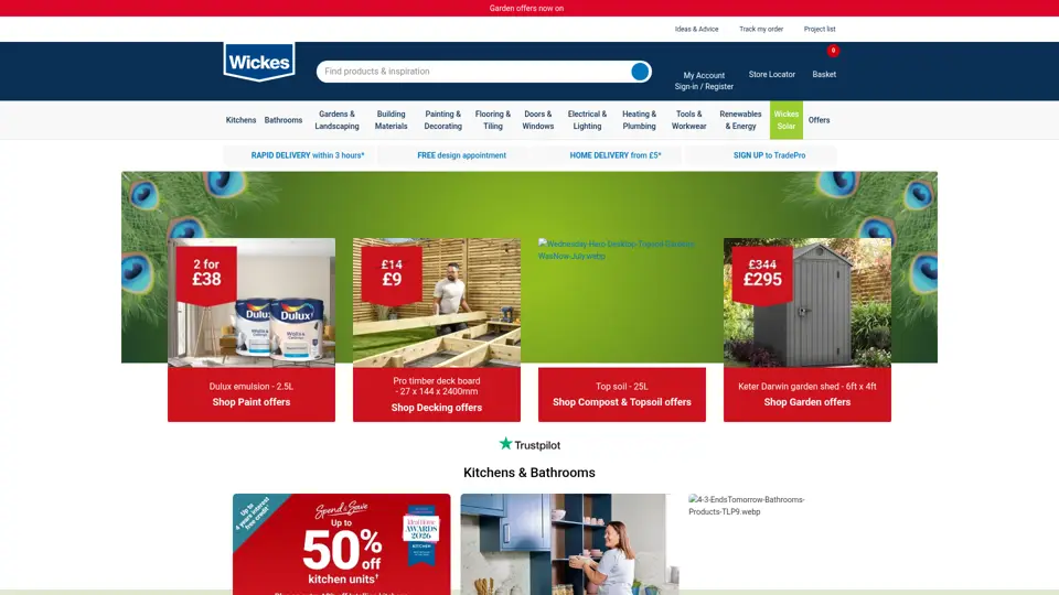 Wickes homepage, 12 Jul 2026